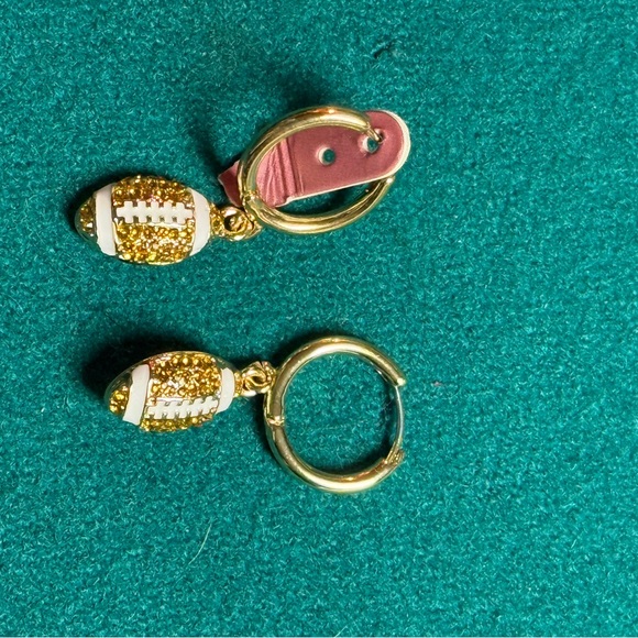 Leith Football Huggie Drop Earrings - Picture 3 of 3